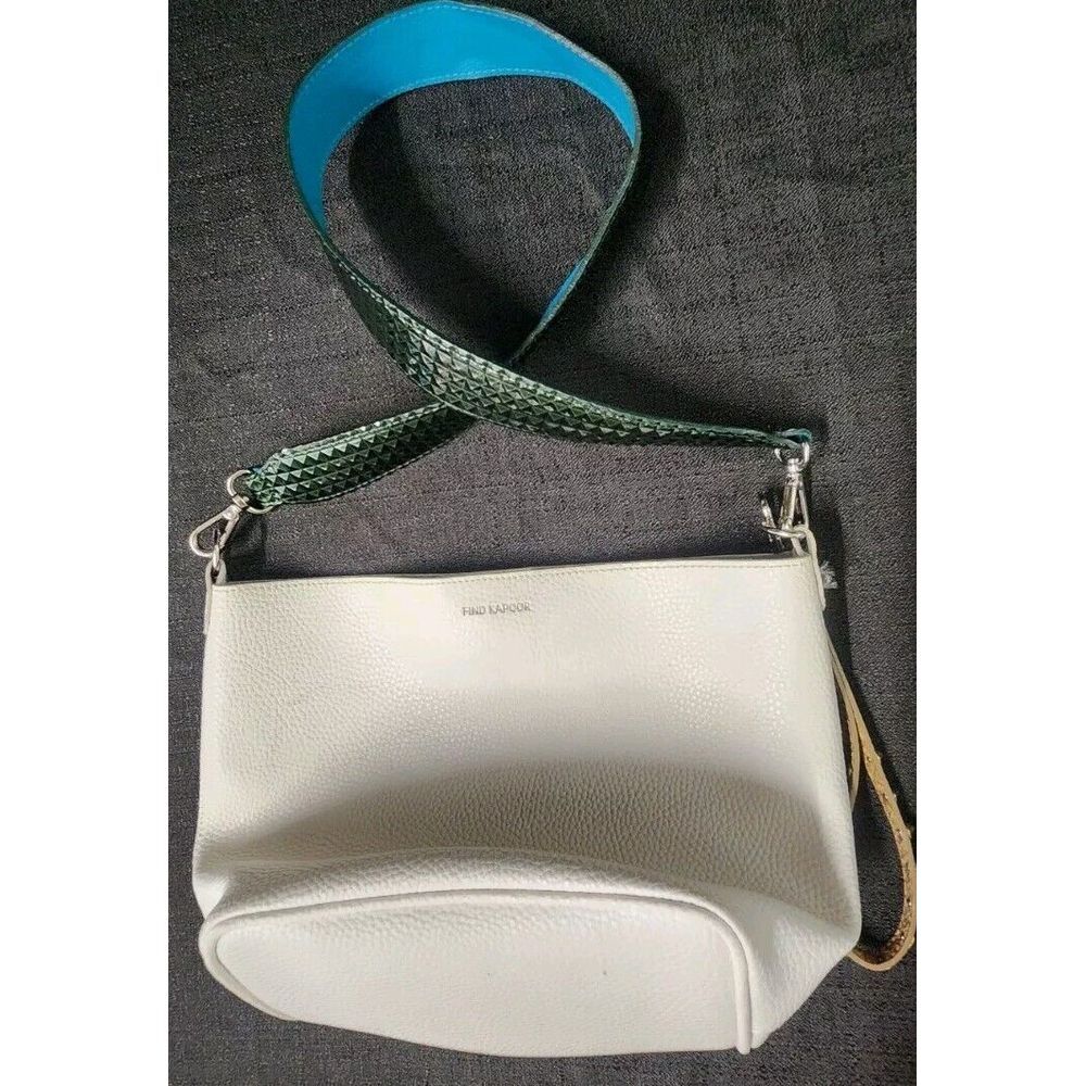 Find Kapoor Pingo Khaki‎ White Bucket Bag Studden Strap EUC Purse Hand Bag